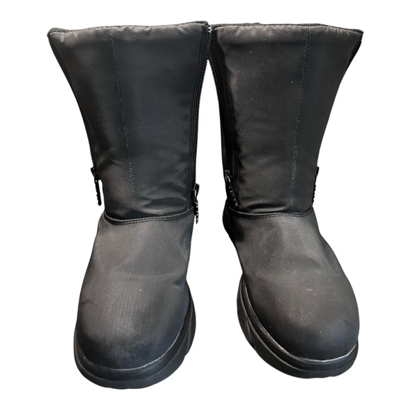 TOTES Waterproof Black Mid Boots — Size 8 Black Winter Boots with Side Zipper - Picture 4 of 11